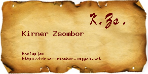 Kirner Zsombor névjegykártya